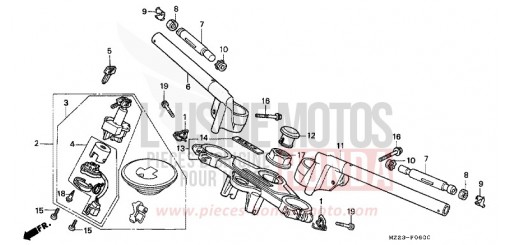 TUYAU DE GUIDON/PONT SUPERIEUR CBR1000FR de 1994